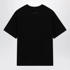 MM6 Maison Margiela Black draped T-shirt with logo patch