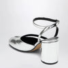 Maison Margiela Silver Tabi Sandals In Broken Mirror Finish