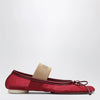 MM6 Maison Margiela Numeric Anatomic Ballet Flats with Transparent Finish in Red