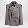 MM6 Maison Margiela Short double-breasted grey trench coat