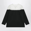 MM6 Maison Margiela Black top with logo print and sheer insert