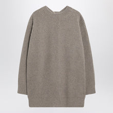  MM6 Maison Margiela Oversized beige ribbed sweater