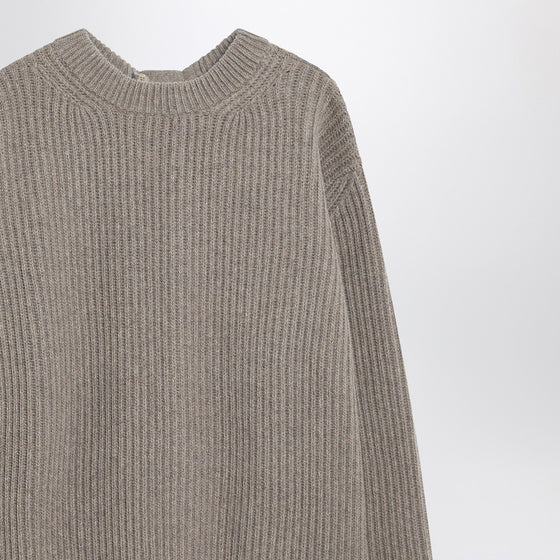 MM6 Maison Margiela Oversized beige ribbed sweater