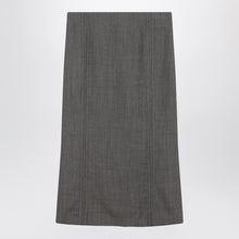  MM6 Maison Margiela Brown and beige patterned wool midi skirt