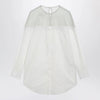 MM6 Maison Margiela Cotton shirt with sheer panels in off-white