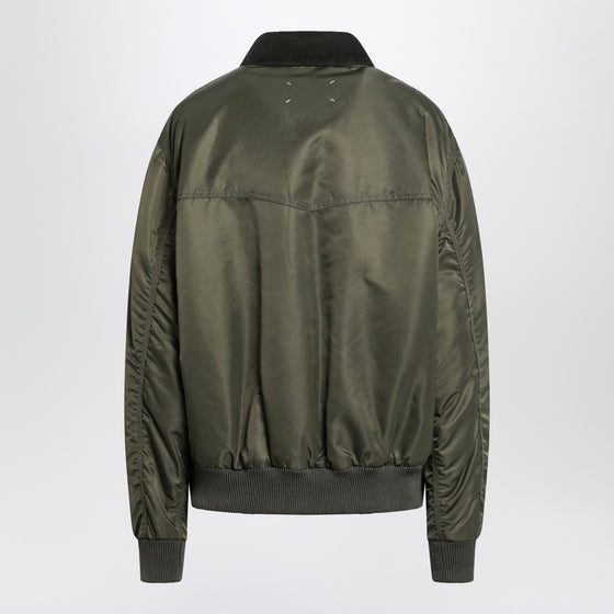 Maison Margiela Khaki green padded nylon bomber jacket