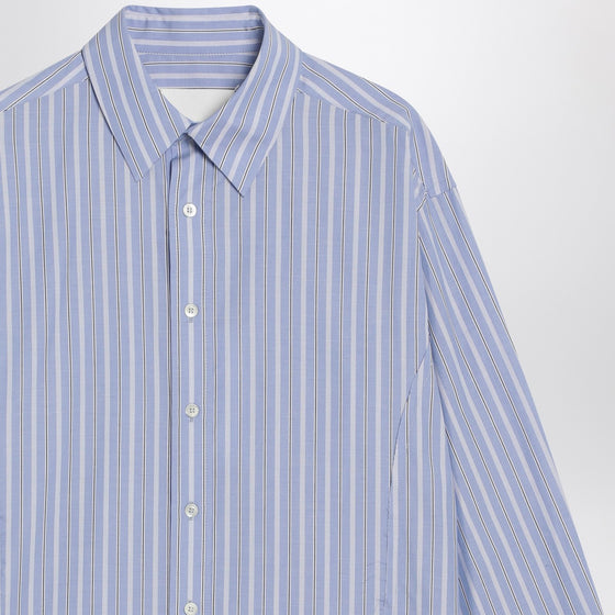 Maison Margiela Light blue striped cotton shirt