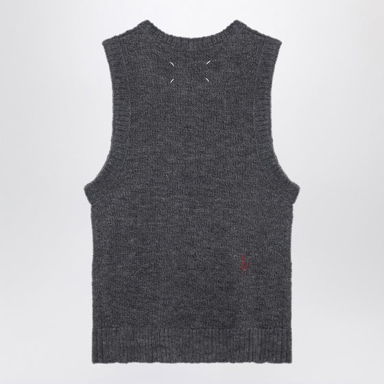 Maison Margiela Grey knitted sleeveless top