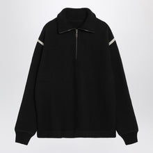  Maison Margiela Black wool half-zip sweater