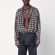  Magliano X D2 Charcoal cotton checked shirt