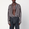 Magliano X D2 Charcoal cotton checked shirt