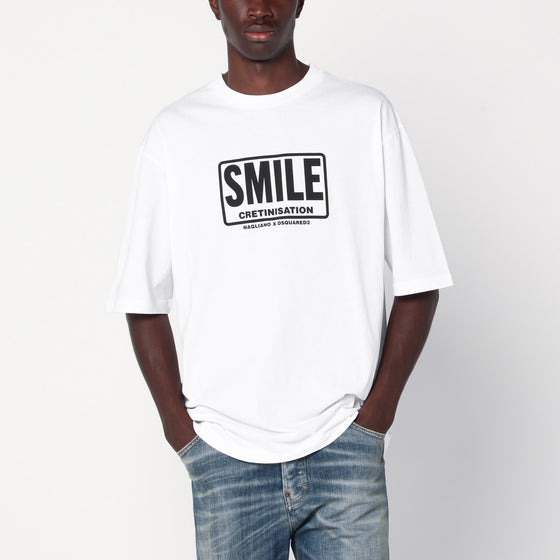 Magliano X D2 White T-shirt with logo print