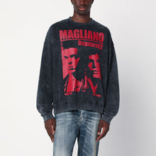  Magliano X D2 Charcoal vintage-effect sweatshirt with logo print