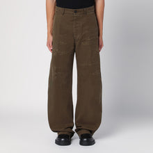  Dsquared2 Military green wide trousers with wear