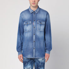  Dsquared2 Blue washed denim shirt