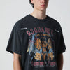 Dsquared2 Grey vintage-effect T-shirt with rock print