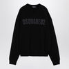 Dsquared2 Black cotton crew-neck sweatshirt with logo
