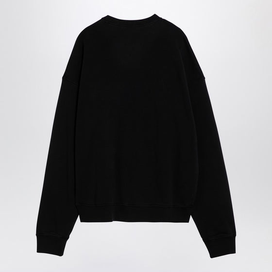 Dsquared2 Black cotton crew-neck sweatshirt with logo