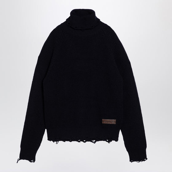 Dsquared2 Navy blue turtleneck sweater in wool