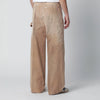 Dsquared2 Vintage-effect beige baggy carpenter jeans