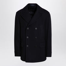  Tagliatore Blue wool blend short double-breasted coat