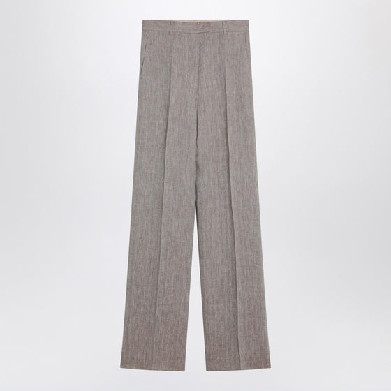 Max Mara Studio Beige straight linen pants