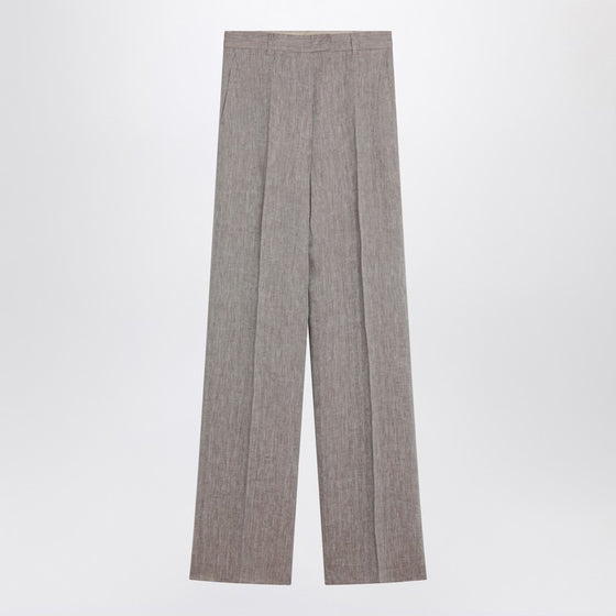 Max Mara Studio Beige straight linen pants