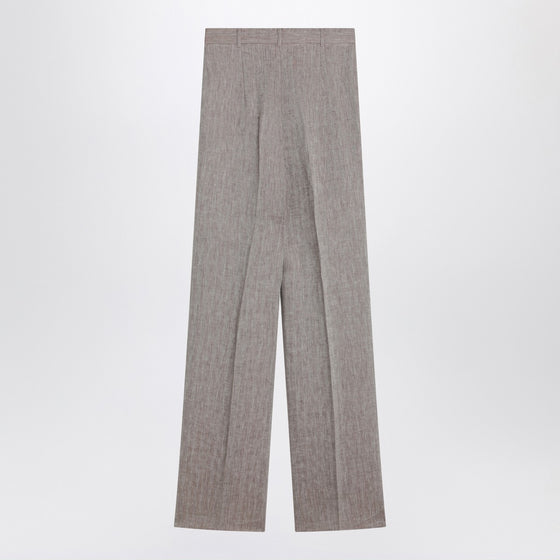 Max Mara Studio Beige straight linen pants