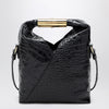 MM6 Maison Margiela Small Japanese bag in black crocodile-embossed leather
