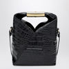 MM6 Maison Margiela Small Japanese bag in black crocodile-embossed leather