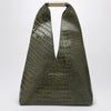 MM6 Maison Margiela Medium olive green Japanese bag with crocodile print