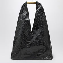  MM6 Maison Margiela Medium black Japanese bag with crocodile print
