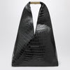 MM6 Maison Margiela Medium black Japanese bag with crocodile print