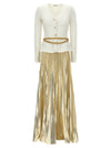 Self-Portrait Long Pleated Skirt Dress