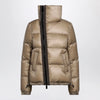 Sacai Beige down jacket with asymmetrical zip