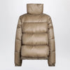 Sacai Beige down jacket with asymmetrical zip