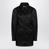 The Frankie Shop Black satin shirt dress