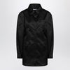 The Frankie Shop Black satin shirt dress