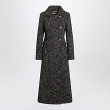  Max Mara Atelier Black redingote coat in boucle fabric