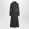 Max Mara Atelier Black redingote coat in boucle fabric