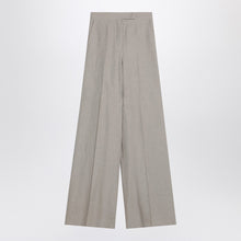  Max Mara Wide beige trousers in linen canvas