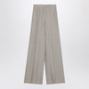 Max Mara Wide beige trousers in linen canvas