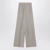 Max Mara Wide beige trousers in linen canvas