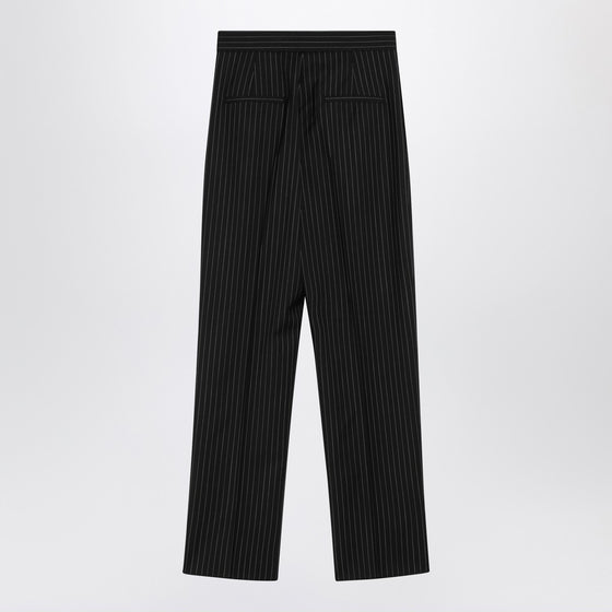 Max Mara Black pinstriped wool trousers