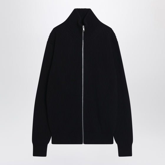 MM6 Maison Margiela Black cotton zip-up cardigan