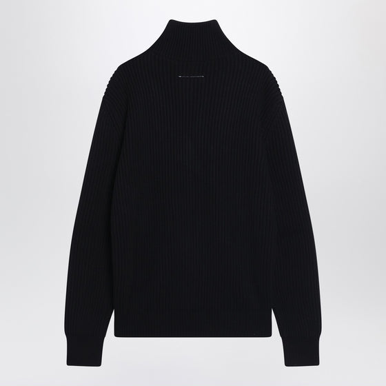 MM6 Maison Margiela Black cotton zip-up cardigan