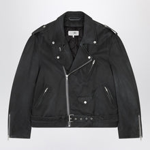  MM6 Maison Margiela Black washed-effect biker jacket