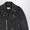 MM6 Maison Margiela Black washed-effect biker jacket
