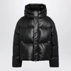 MM6 Maison Margiela Hooded down jacket in glossy leather black