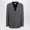 MM6 Maison Margiela Grey mélange wool-blend jacket